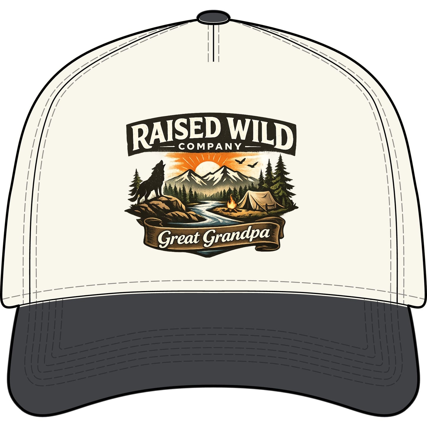 Cap — "Raised Wild Company" Great Grandpa Outdoor Trucker Cap