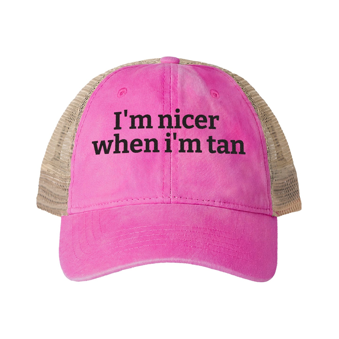 Women's Washed Mesh-Back Cap  "I'm nicer when I'm tan"