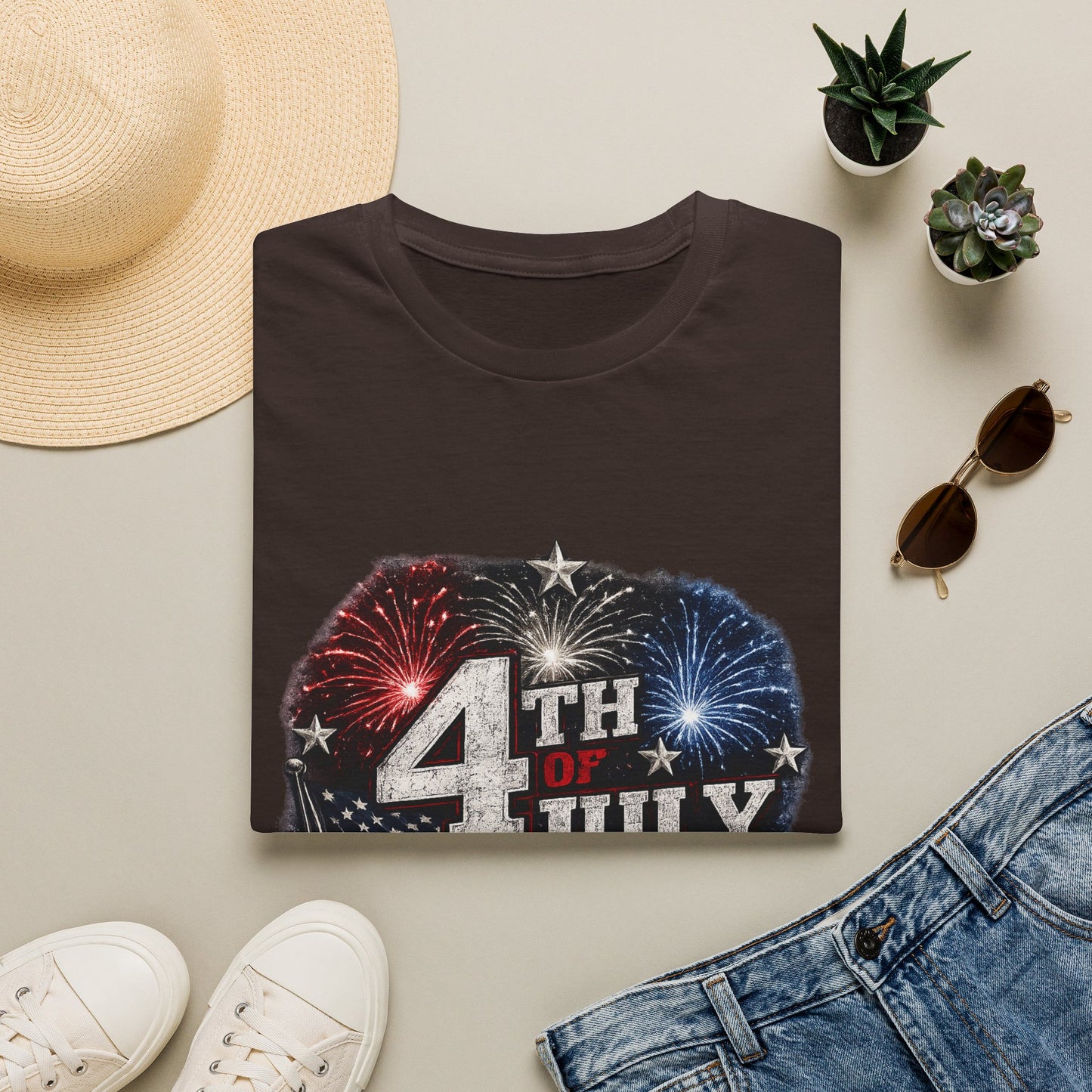 4th of July USA T-Shirt — Patriotic Fireworks Tee
