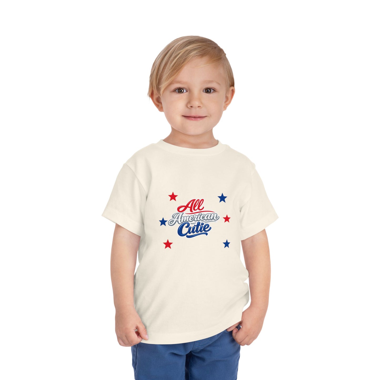 Toddler Tee — "All American Cutie" Patriotic Stars Shirt