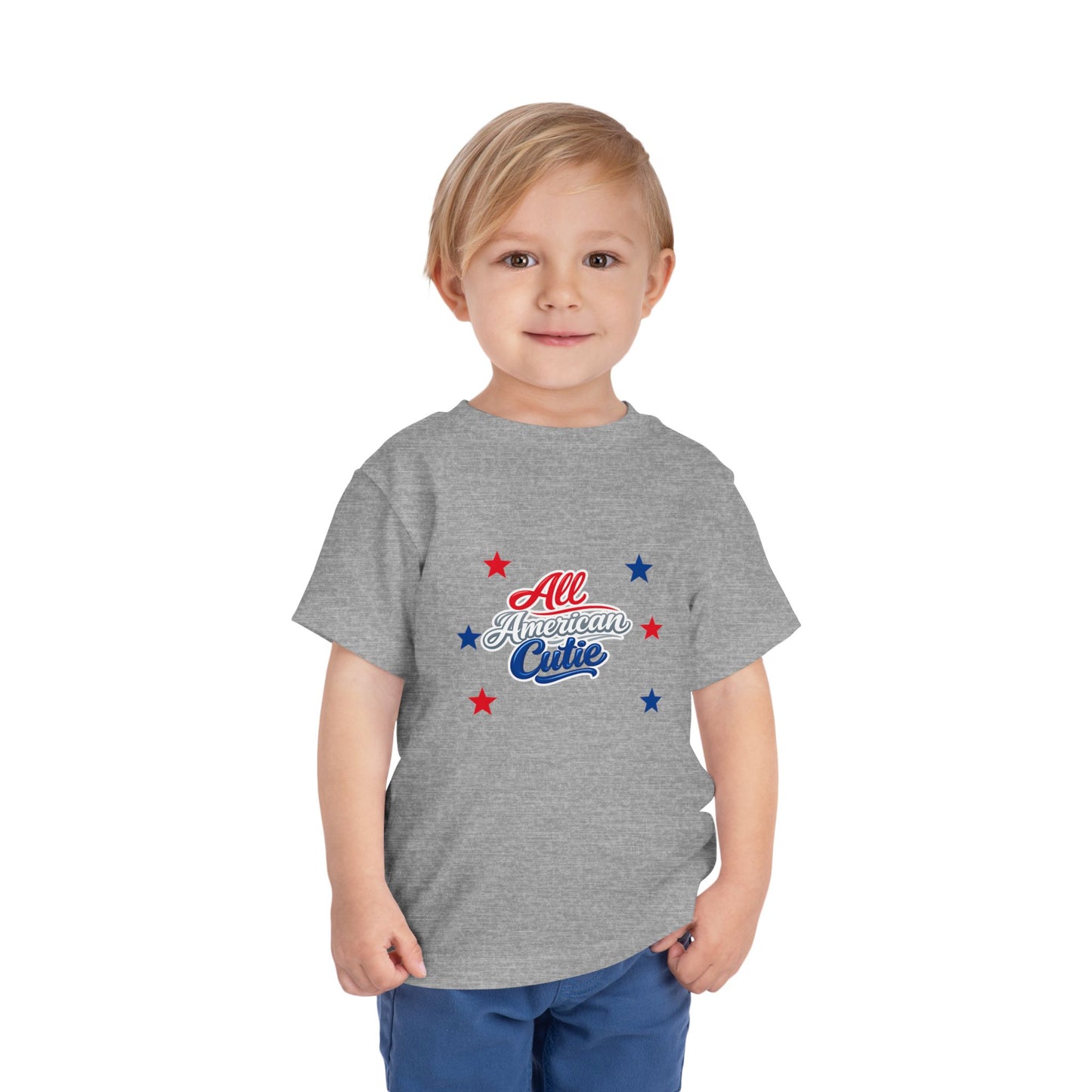 Toddler Tee — "All American Cutie" Patriotic Stars Shirt
