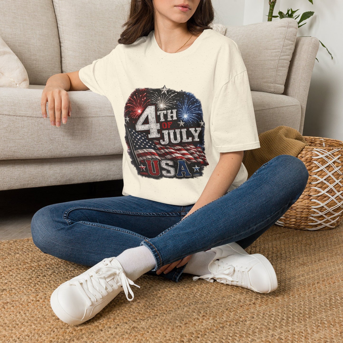 4th of July USA T-Shirt — Patriotic Fireworks Tee
