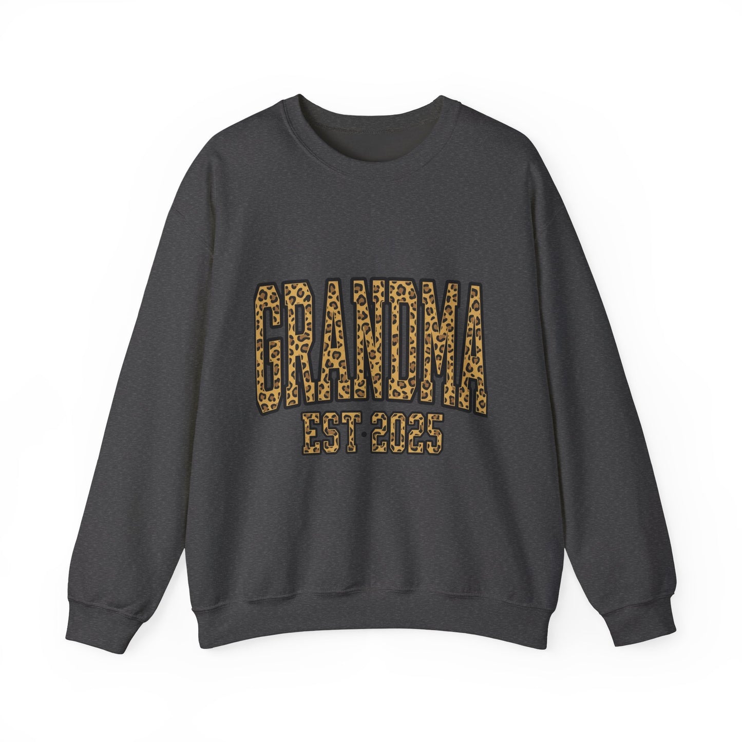Grandma Est. 2025 Leopard Print Crewneck Sweatshirt