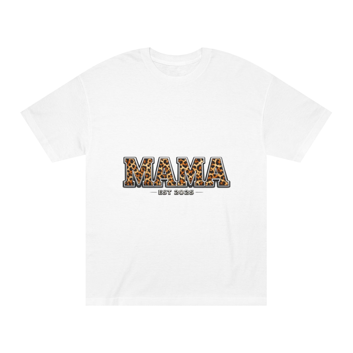 Mama Leopard Print Tee — "MAMA" Est. 1985 Graphic Shirt