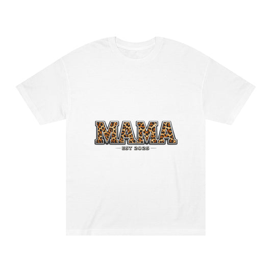 Mama Leopard Print Tee — "MAMA" Est. 1985 Graphic Shirt