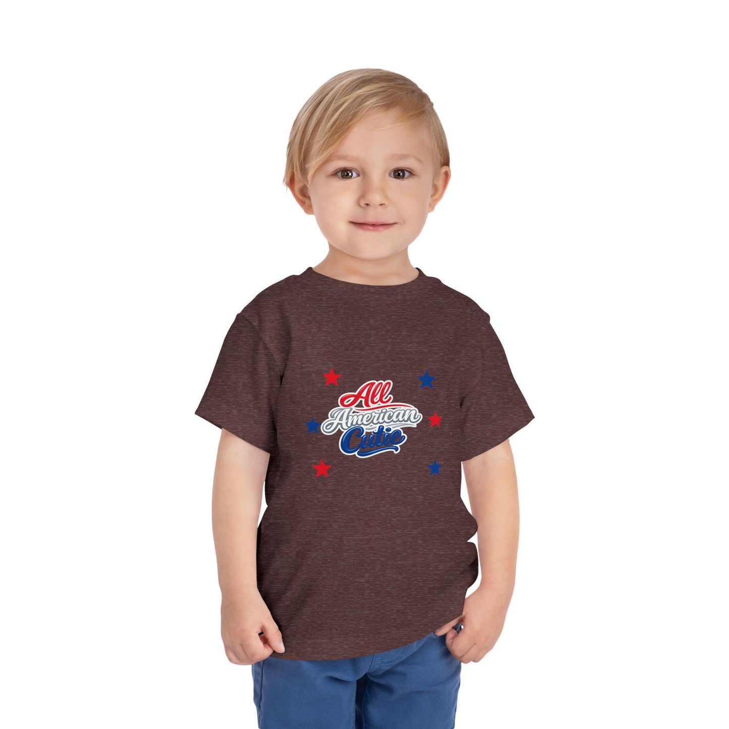 Toddler Tee — "All American Cutie" Patriotic Stars Shirt