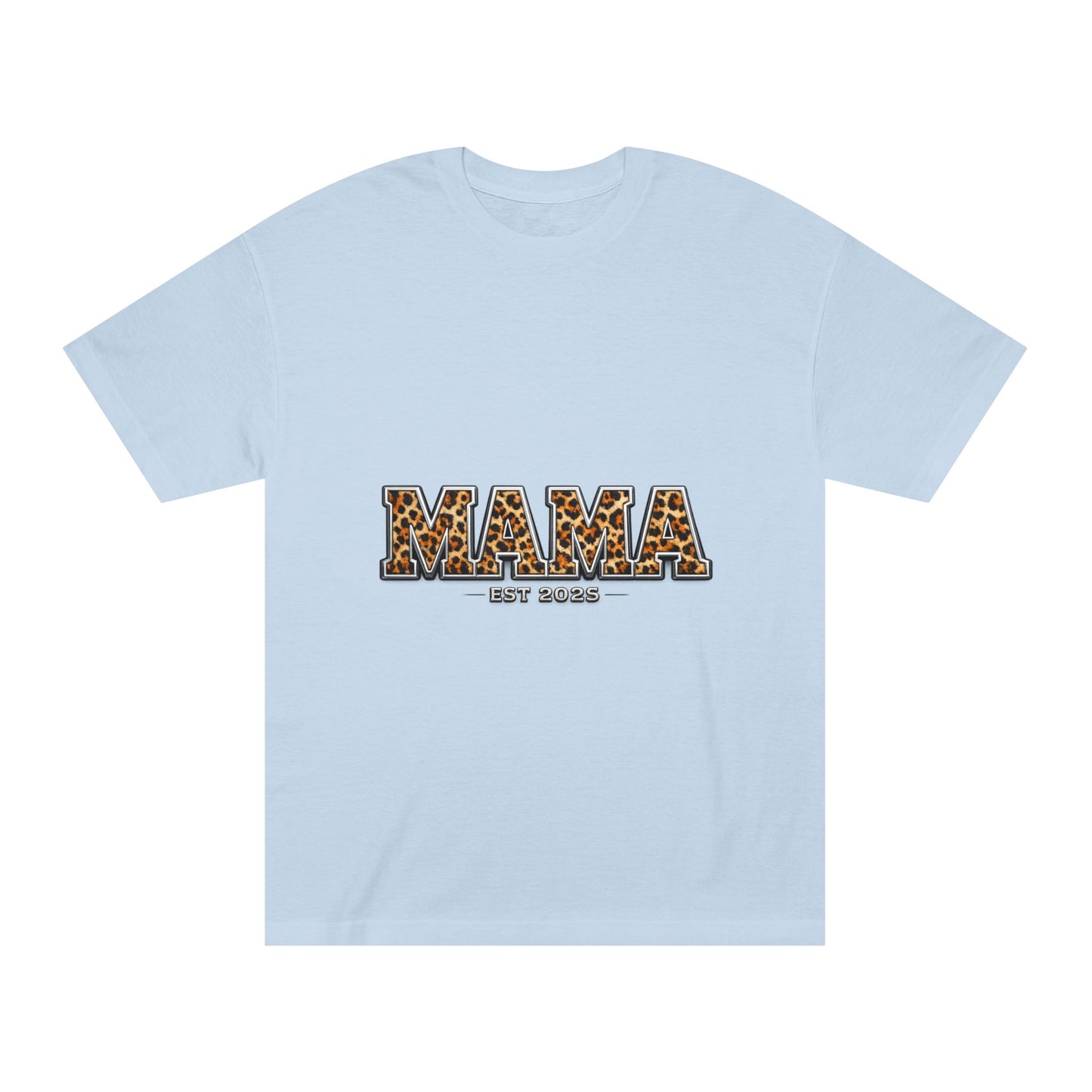 Mama Leopard Print Tee — "MAMA" Est. 1985 Graphic Shirt