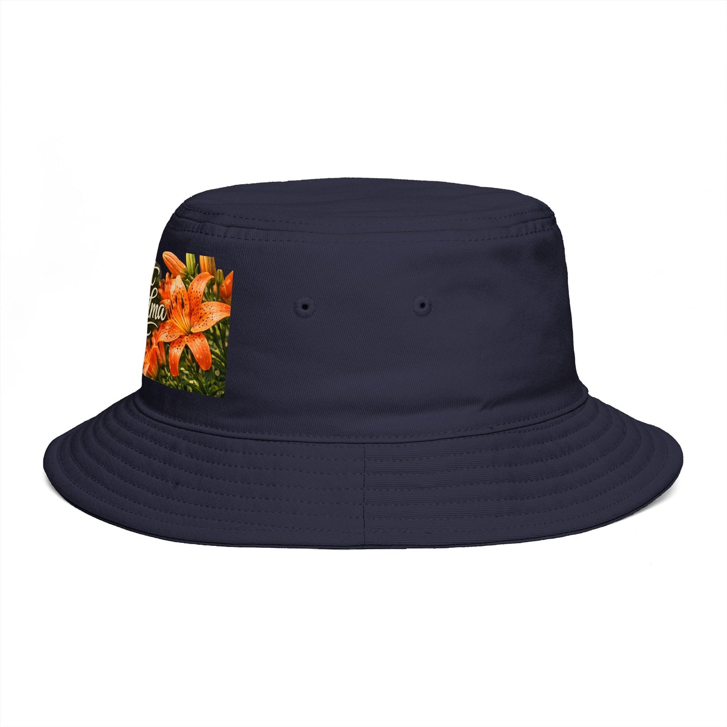 Great Grandma Floral Bucket Hat — Vintage Hummingbird & Lily Gift