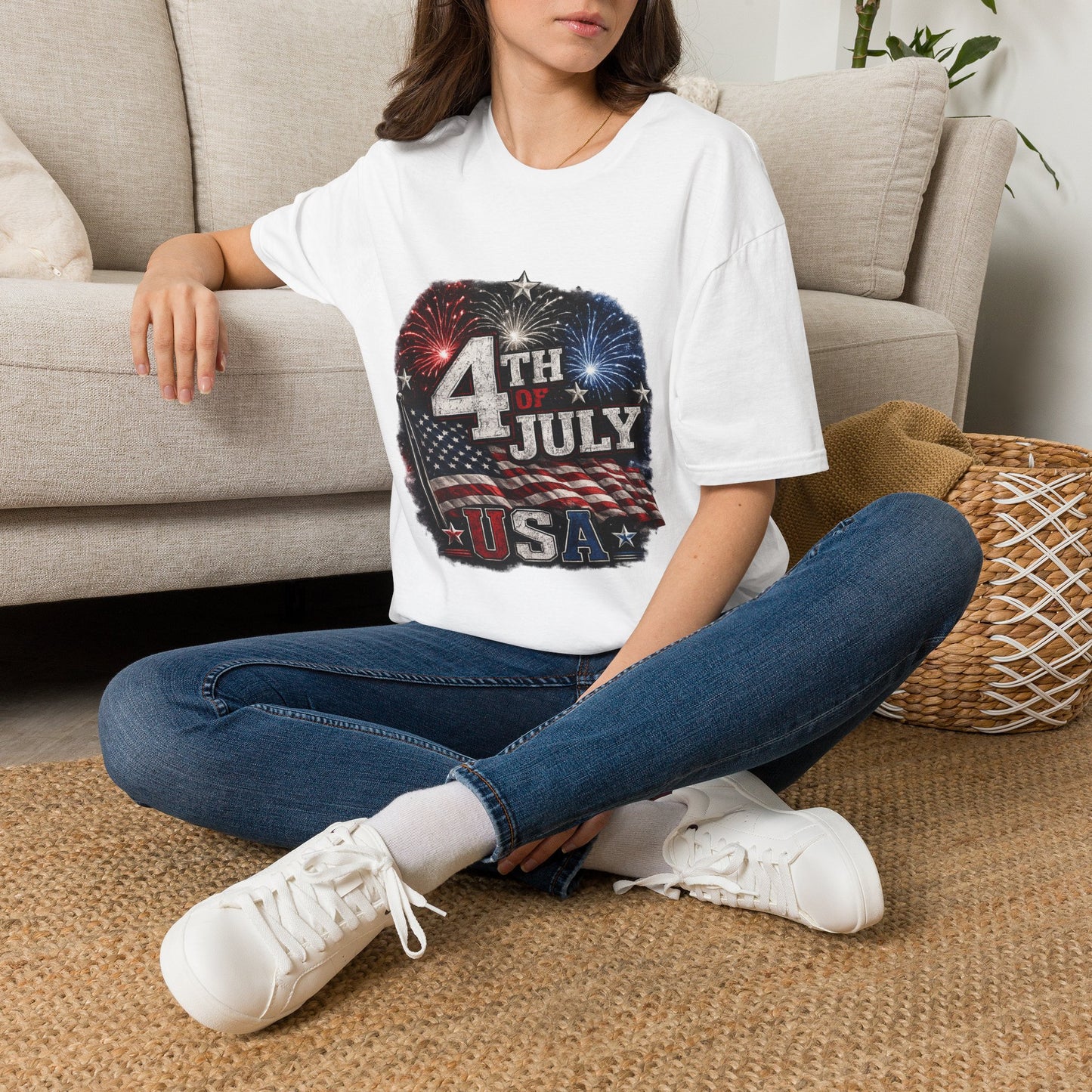 4th of July USA T-Shirt — Patriotic Fireworks Tee