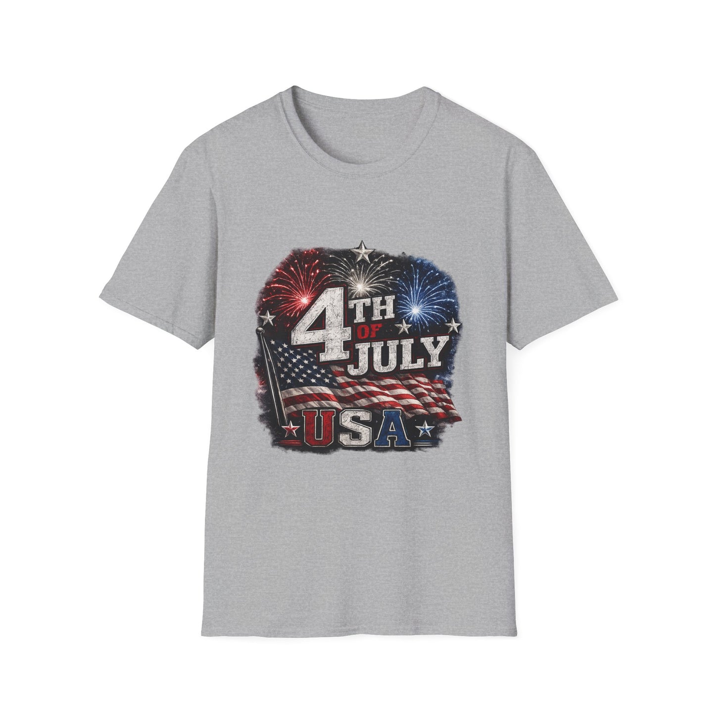 4th of July USA T-Shirt — Patriotic Fireworks Tee