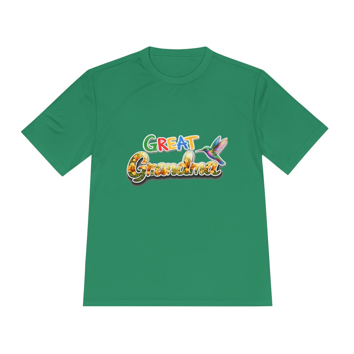 Great Grandmother Tee — Colorful Hummingbird Floral Design