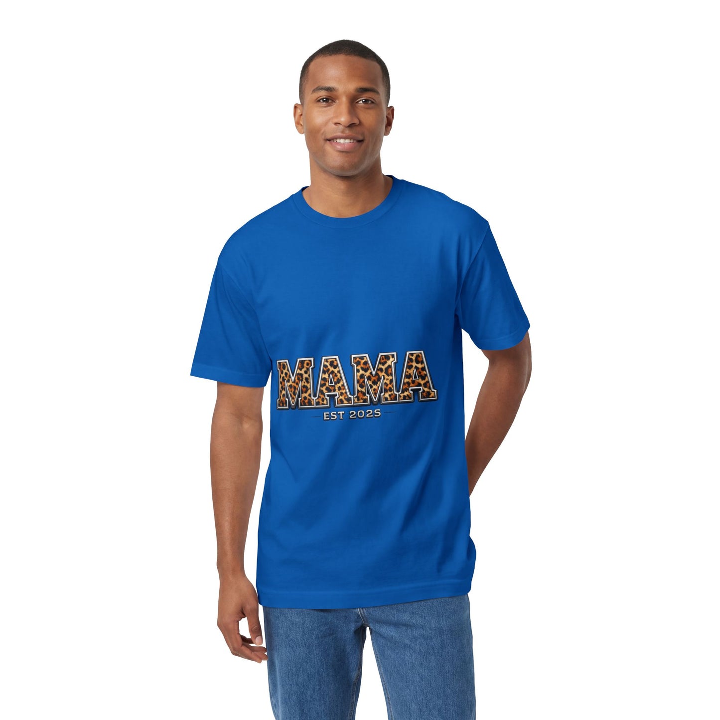 Mama Leopard Print Tee — "MAMA" Est. 1985 Graphic Shirt