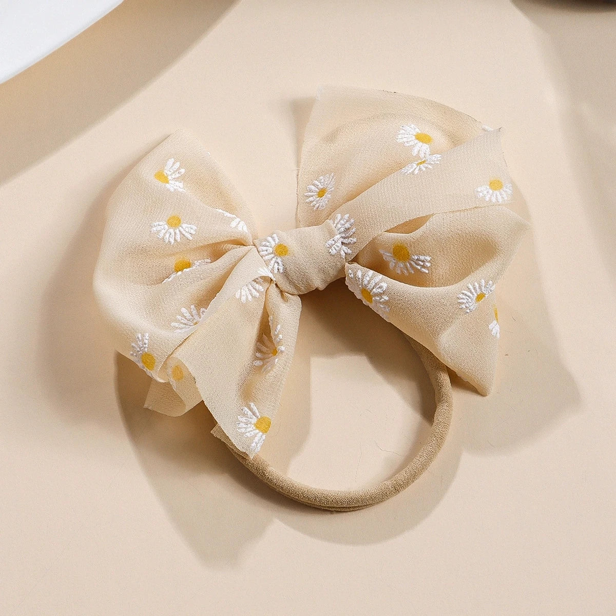 Baby Bows Headband Infant Daisy Flower Nylon Turban Newborn Hair Accessories Girl Soft Mesh Elastic Hairbands Kids Headwear