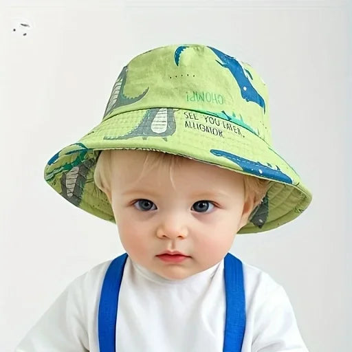 Lightweight Children's Cartoon Bucket Hat - sun resistant and breathable, cute cartoon design, adjustable chin strap,
