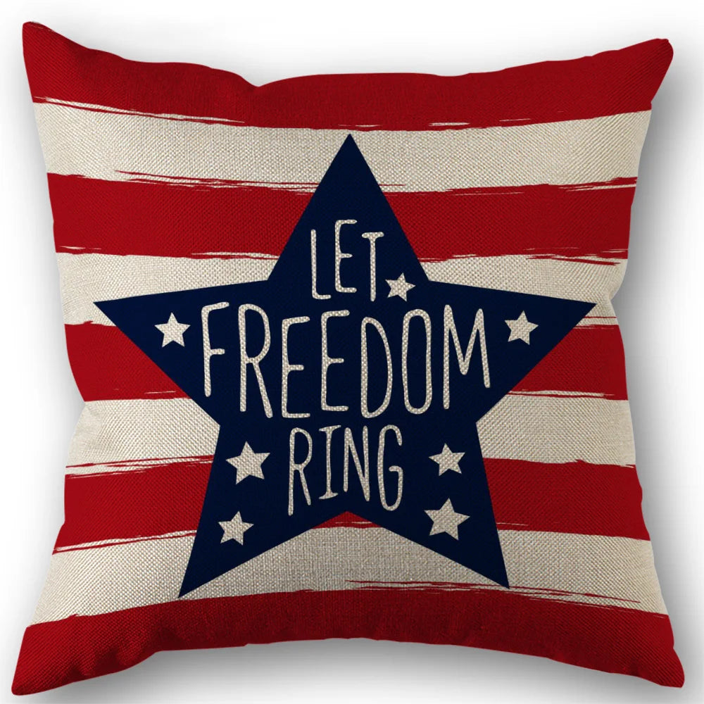 Independence Day Patriotic Throw Pillow Case | 4th of July Home Decor