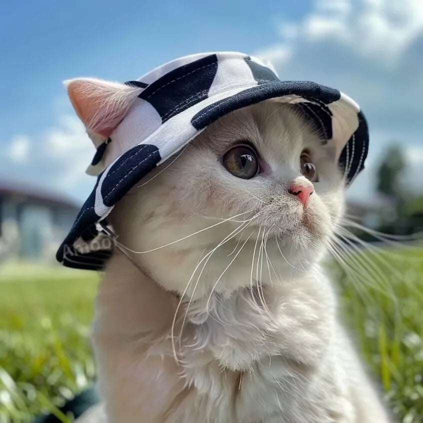 Pet Bucket Hat | Sun Hat for Small & Medium Dogs and Cats | Cute Pet Accessory