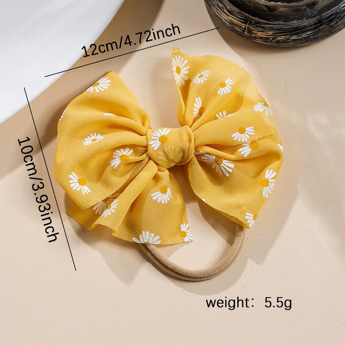 Baby Bows Headband Infant Daisy Flower Nylon Turban Newborn Hair Accessories Girl Soft Mesh Elastic Hairbands Kids Headwear