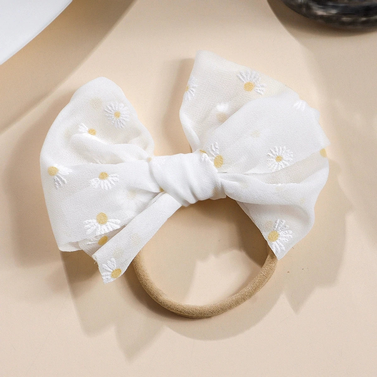 Baby Bows Headband Infant Daisy Flower Nylon Turban Newborn Hair Accessories Girl Soft Mesh Elastic Hairbands Kids Headwear