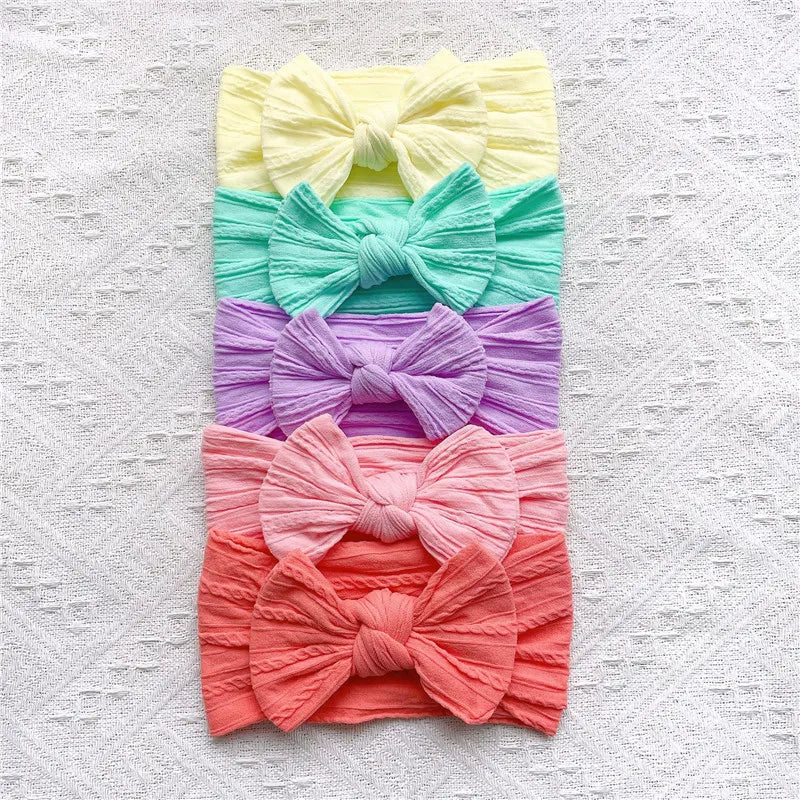 Baby Bow Knit Headband Set of 5 | Soft & Stretchy | 0–2 Years