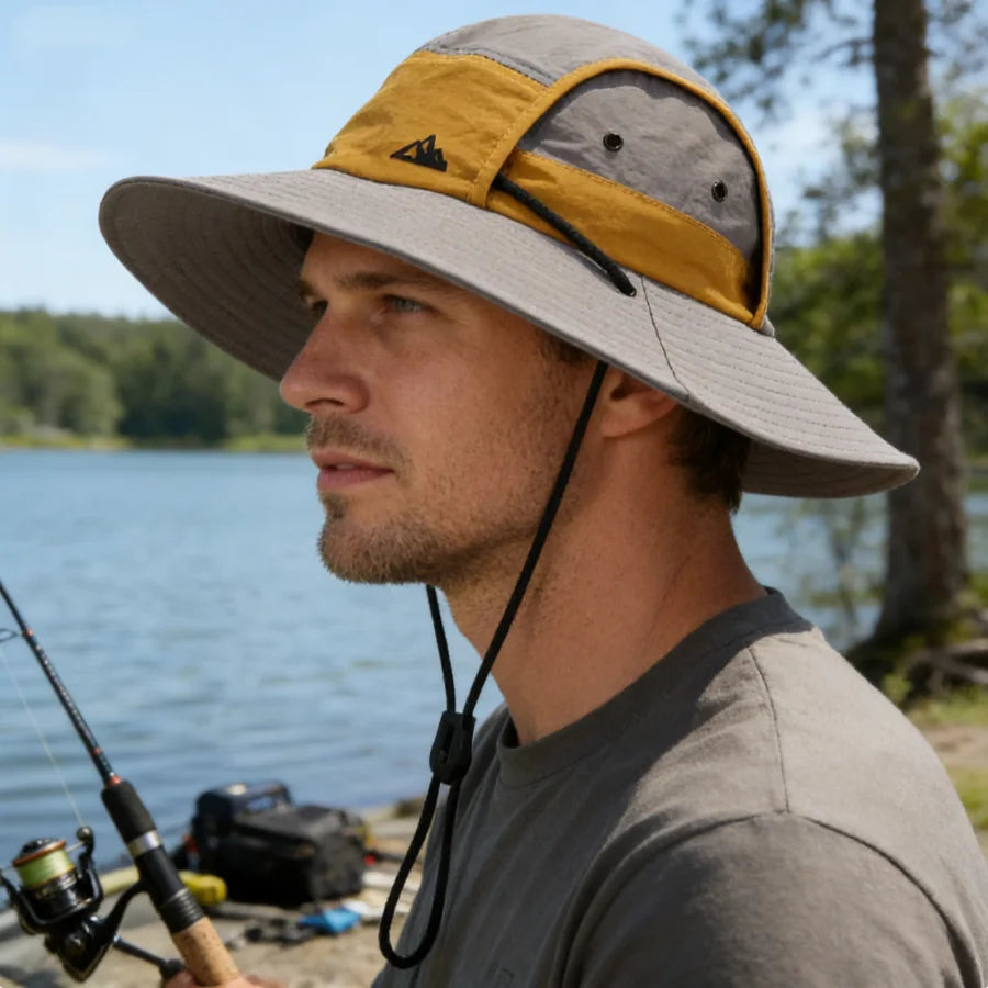 Foldable Wide-Brim Color-Block Sun Hat | UPF Protection | Unisex