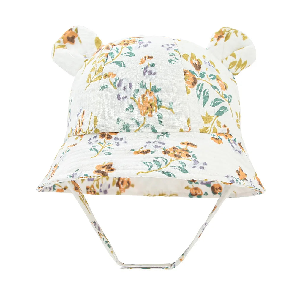 Spring/Autumn Print Baby Bucket Hat | Soft Cotton Infant Sun Cap | Unisex