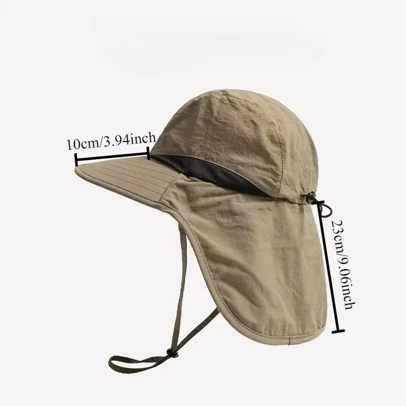 Wide Brim Mesh Breathable Sun Hat with Neck Flap | Outdoor Visor | Unisex