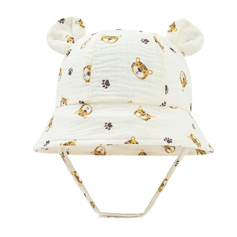 Spring/Autumn Print Baby Bucket Hat | Soft Cotton Infant Sun Cap | Unisex