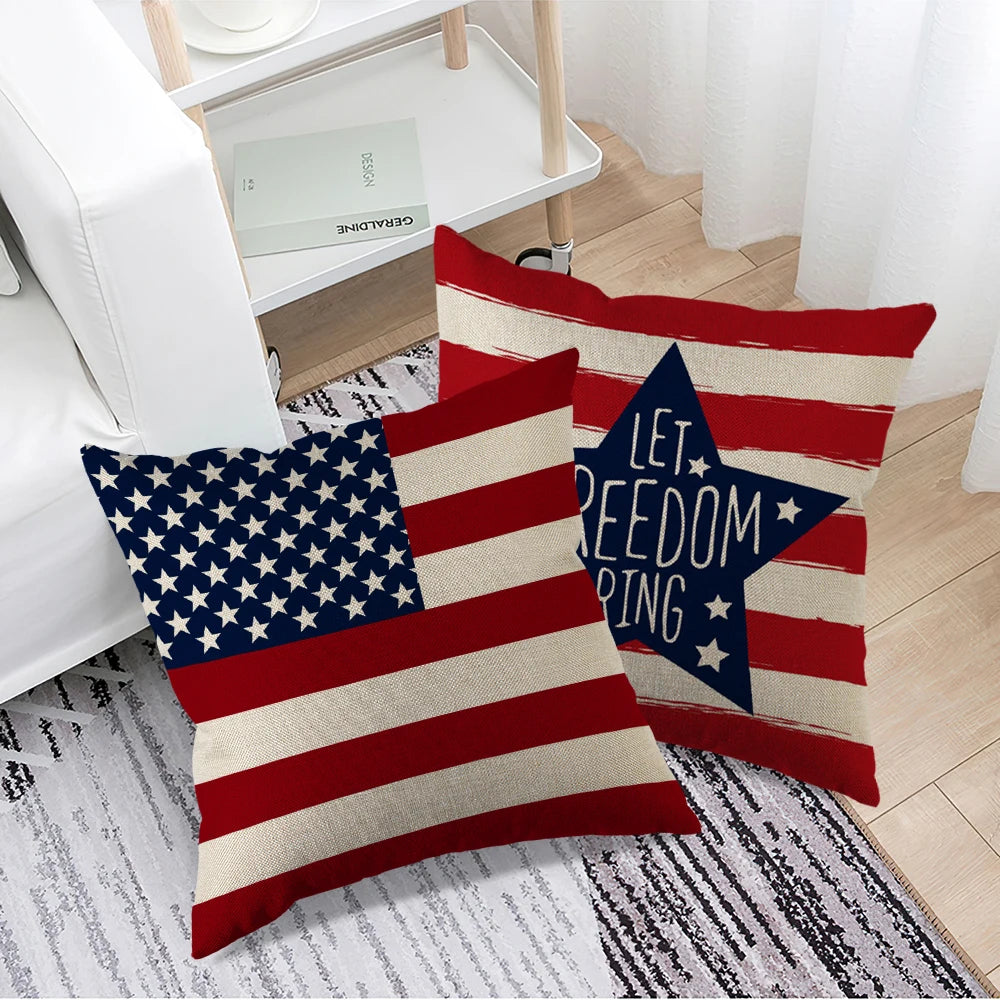 Independence Day Patriotic Throw Pillow Case | 4th of July Home Decor