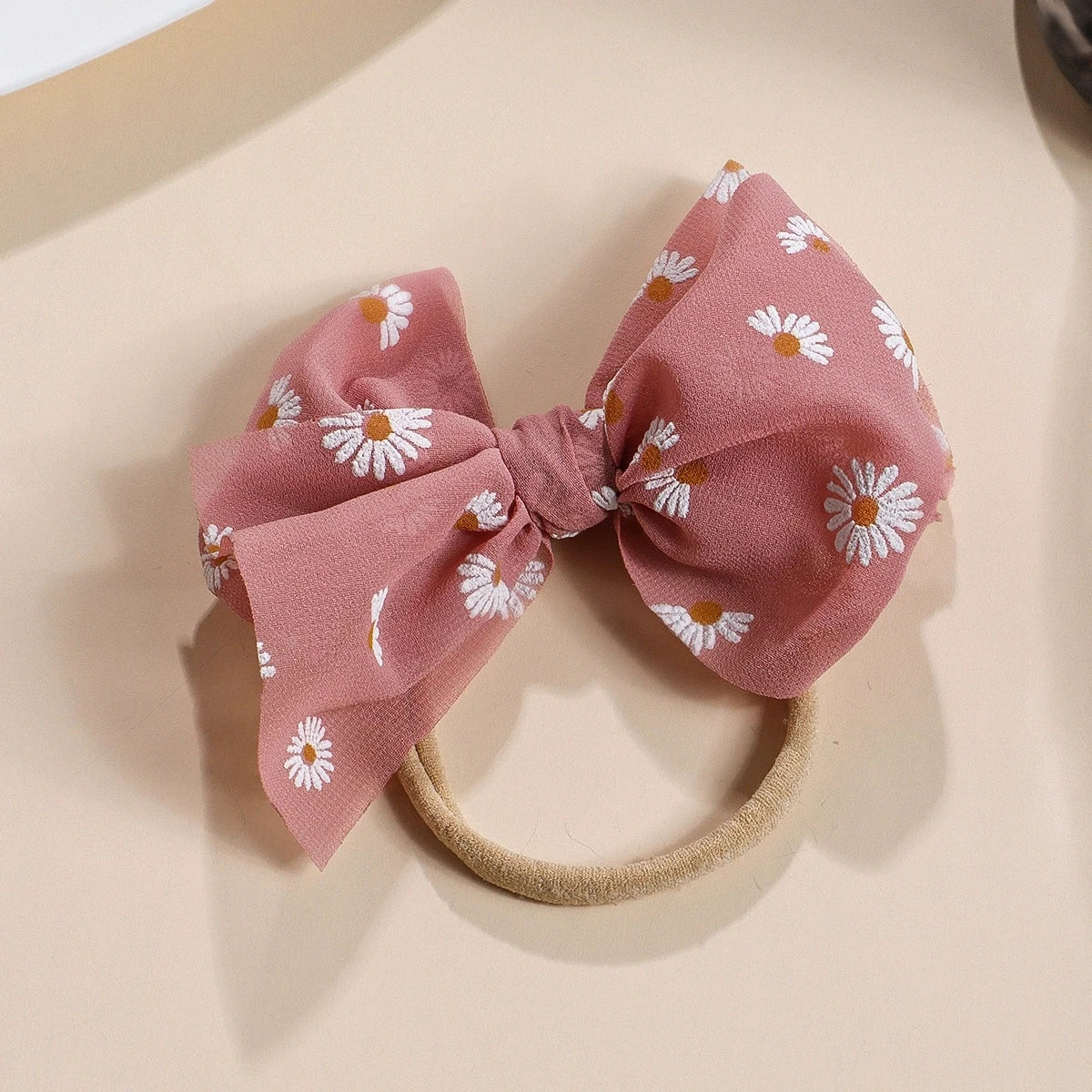 Baby Bows Headband Infant Daisy Flower Nylon Turban Newborn Hair Accessories Girl Soft Mesh Elastic Hairbands Kids Headwear