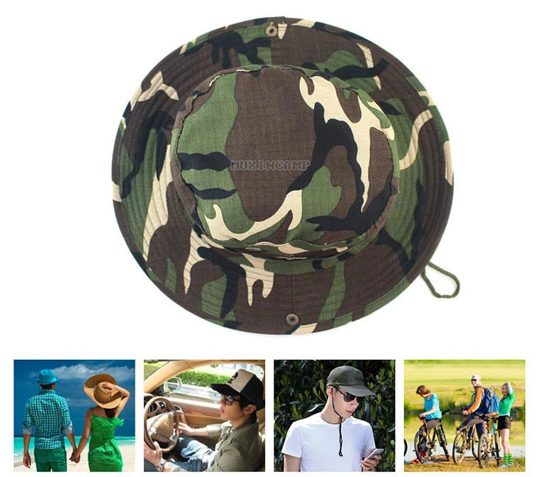 Camouflage Tactical Boonie Hat | UPF UV Protection Wide Brim | Hunting, Hiking & Safari