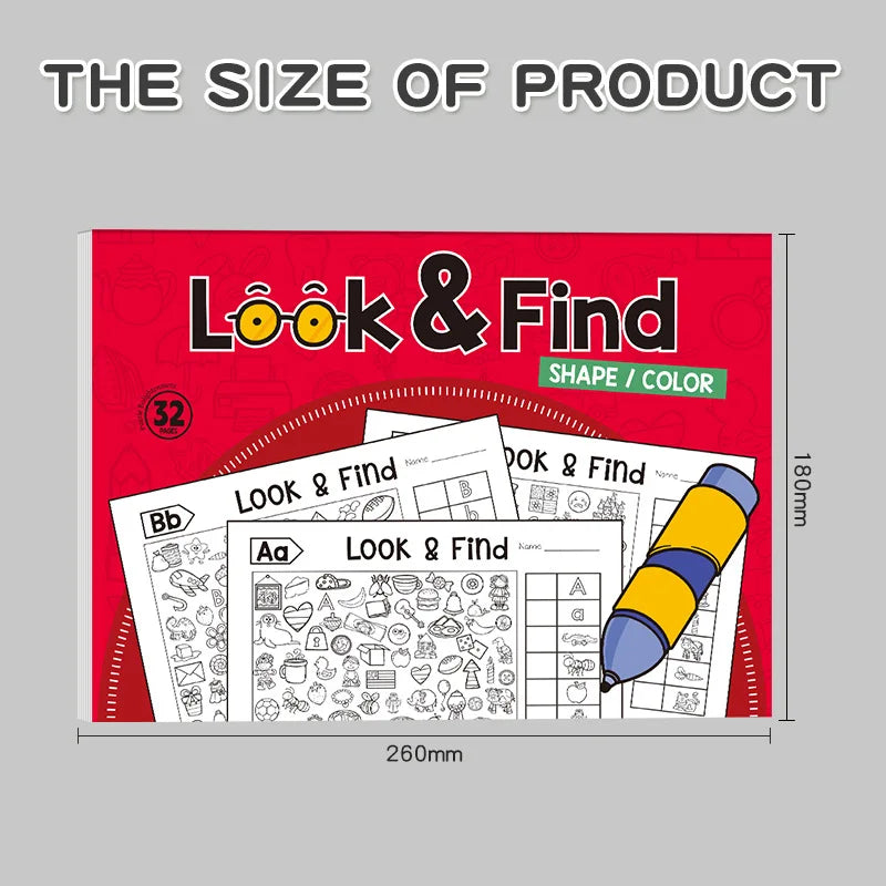 Look and Find Activity Book for Kids with Hidden Objects Focus Attention Practice Fun Coloring Book Home School Early Education