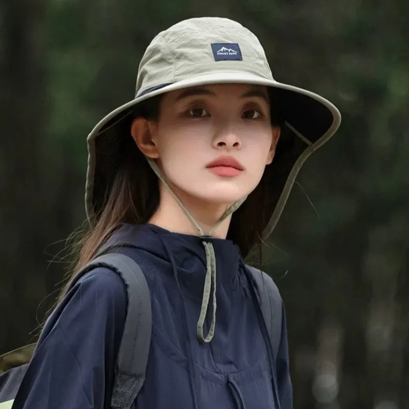 Wide Brim Mesh Breathable Sun Hat with Neck Flap | Outdoor Visor | Unisex