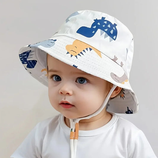 Lightweight Children's Cartoon Bucket Hat - sun resistant and breathable, cute cartoon design, adjustable chin strap,