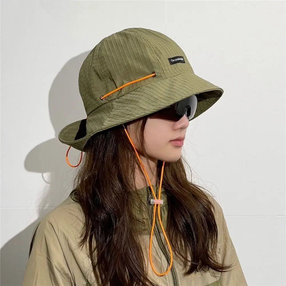 Neck-Protecting Drawstring Bucket Hat | Wide Brim UV Sun Hat | Unisex