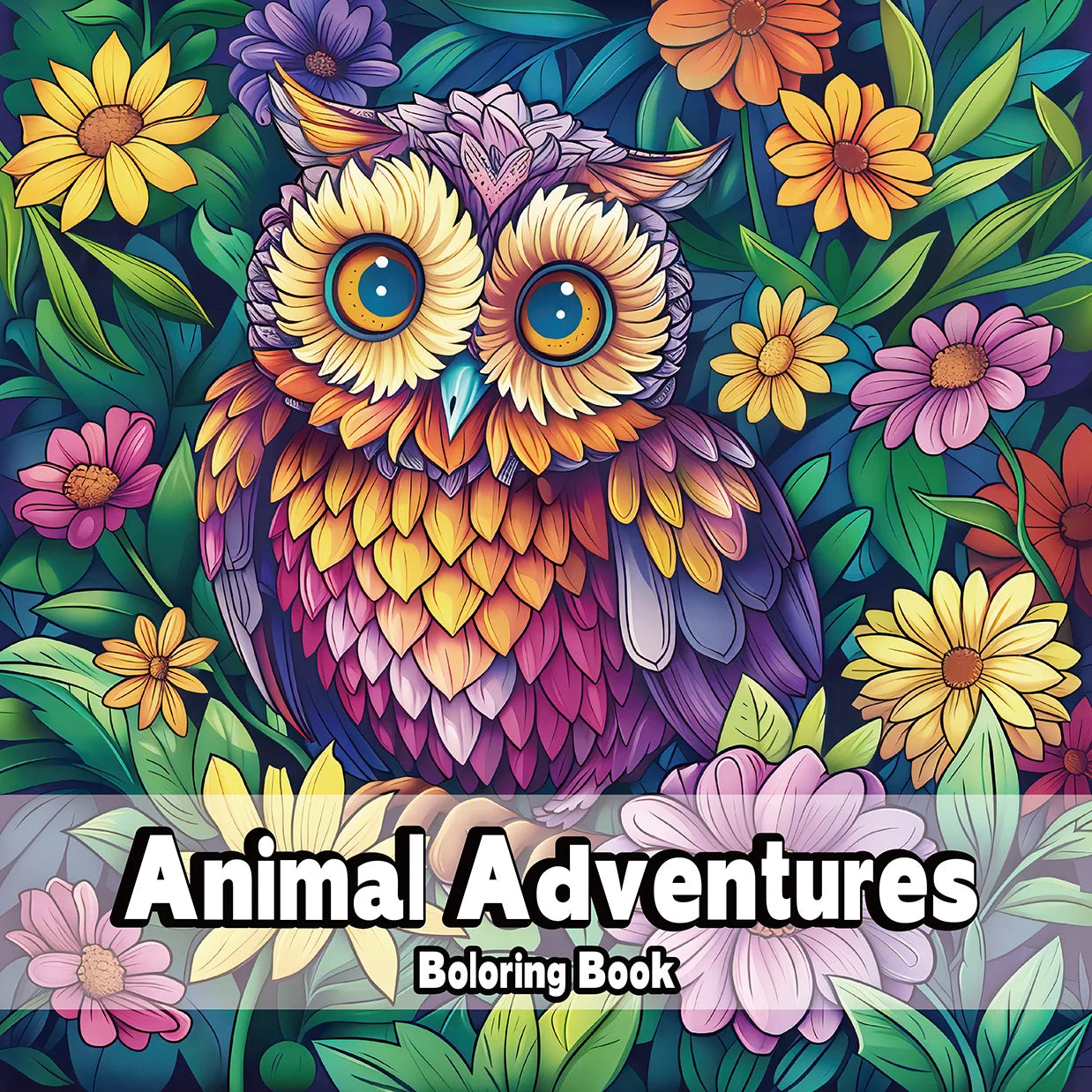 Animal Adventures Coloring Book Cute Line Art and Wildlife Illustrations Relaxing Adult Picture Book for Creative Coloring