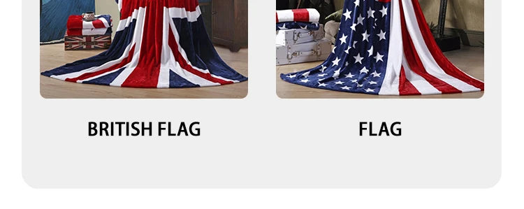 American Flag Print blankets Warm and plush throw for sofas, sofas, cars, and travel  Soft machine-washed English style blankets