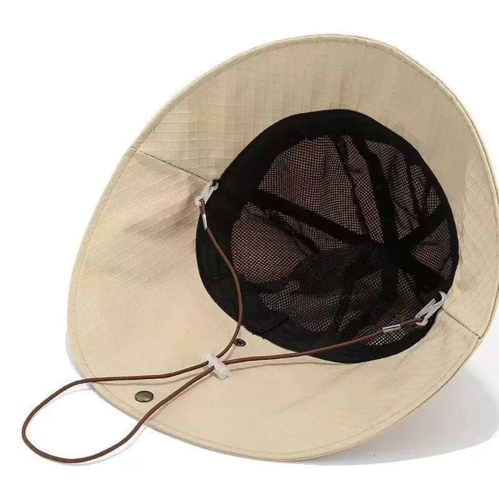 Neck-Protecting Drawstring Bucket Hat | Wide Brim UV Sun Hat | Unisex