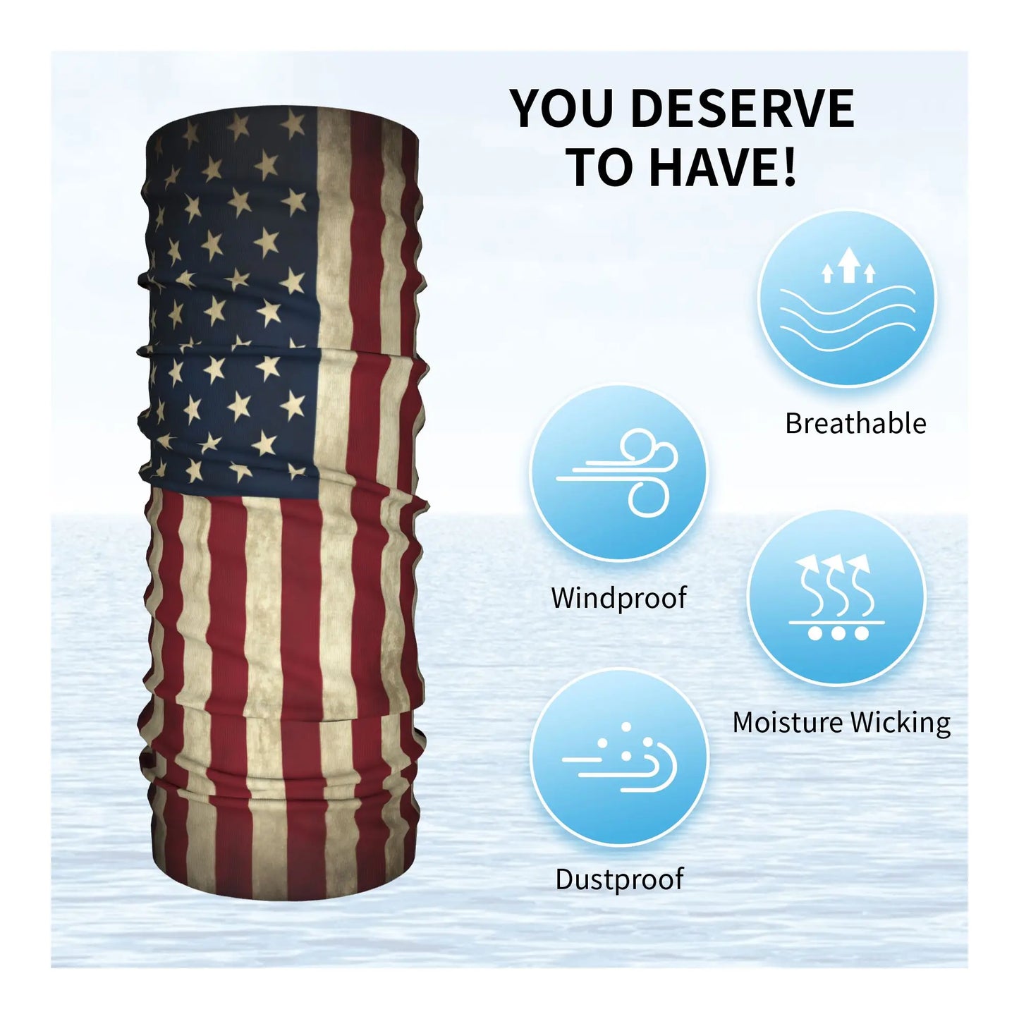 American Flag Bandana Neck Gaiter | Multifunctional Face Mask | Unisex