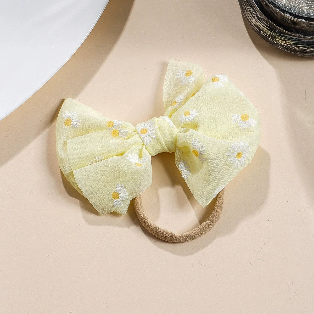 Baby Bows Headband Infant Daisy Flower Nylon Turban Newborn Hair Accessories Girl Soft Mesh Elastic Hairbands Kids Headwear