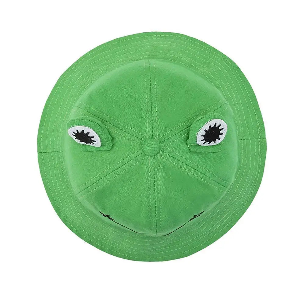Cute Frog Bucket Hat | Cotton Panama Sun Hat | Unisex Outdoor & Fishing Cap