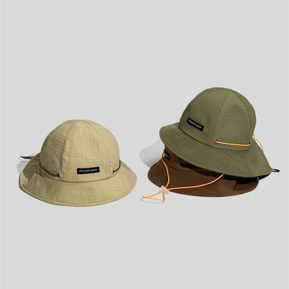 Neck-Protecting Drawstring Bucket Hat | Wide Brim UV Sun Hat | Unisex