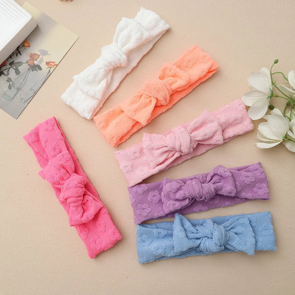Baby Headband Solid Color Print Bows Hair Bands For Newborn Infant Turban Soft Elastic Headwear Baby Girl Hair Accessories
