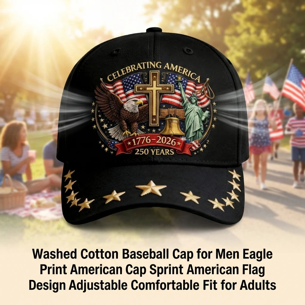 1776–2026 American Flag Eagle Baseball Cap | Unisex | Adjustable