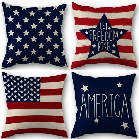 Independence Day Patriotic Throw Pillow Case | 4th of July Home Decor