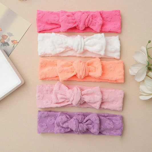 Baby Headband Solid Color Print Bows Hair Bands For Newborn Infant Turban Soft Elastic Headwear Baby Girl Hair Accessories