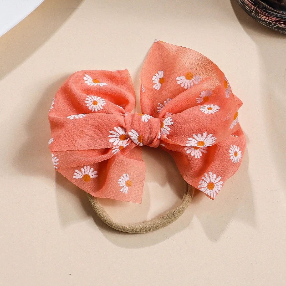 Baby Bows Headband Infant Daisy Flower Nylon Turban Newborn Hair Accessories Girl Soft Mesh Elastic Hairbands Kids Headwear