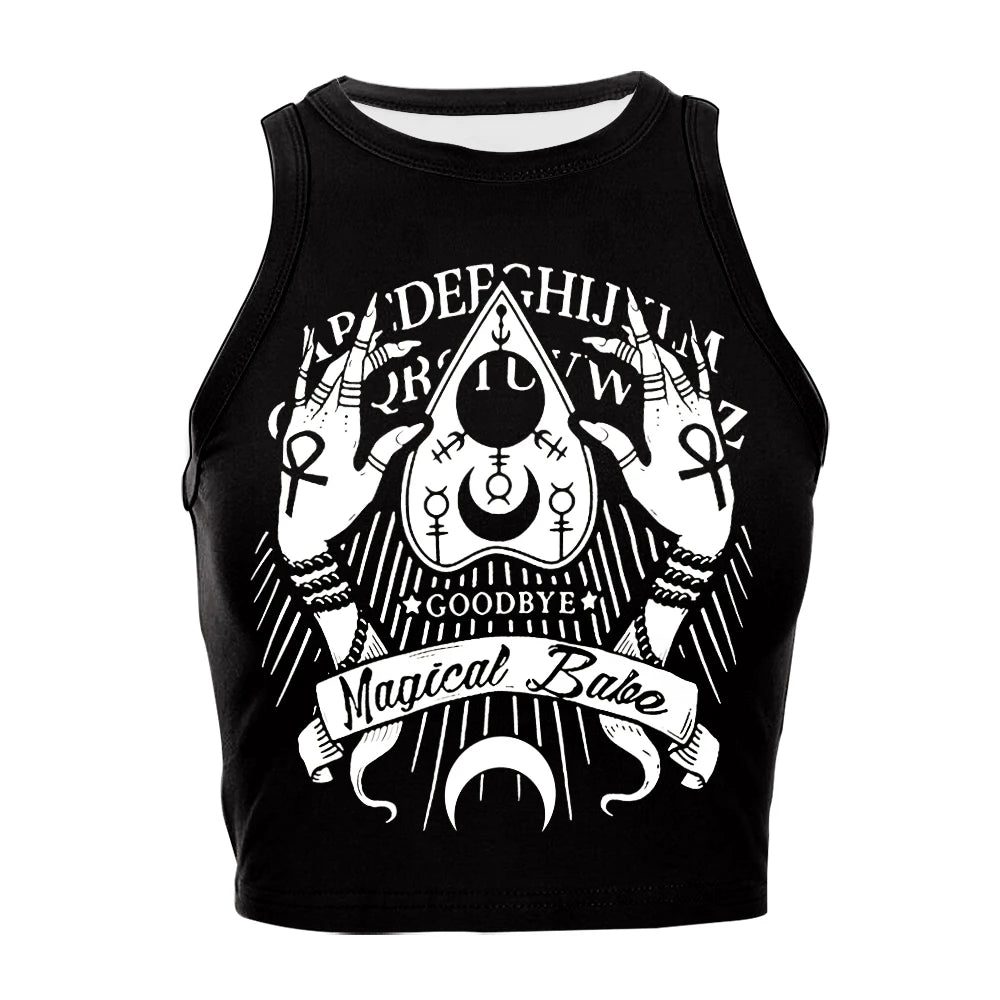 Nadanbao Women's Summer Independence's Day American Flag Print Tight Breathable and Comfortable Sleeveless Sexy Tank Top T-Shirt