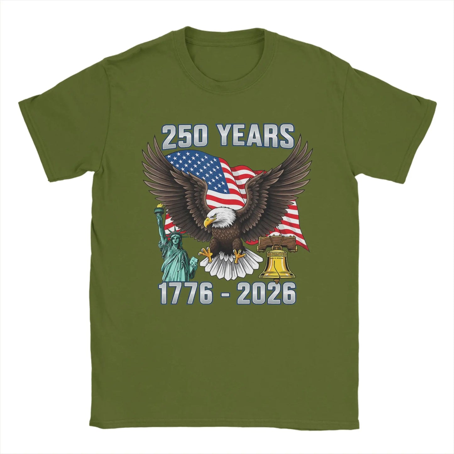 America 250th Anniversary T-Shirt | 1776–2026 USA Flag | Pure Cotton