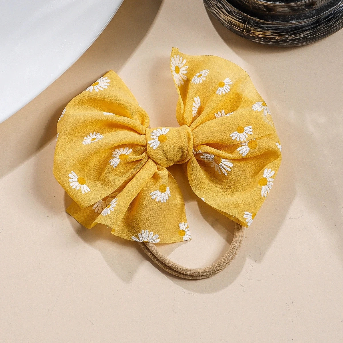 Baby Bows Headband Infant Daisy Flower Nylon Turban Newborn Hair Accessories Girl Soft Mesh Elastic Hairbands Kids Headwear