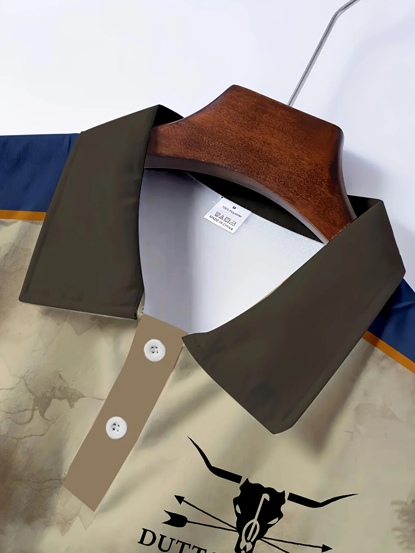 Retro Spliced Lapel Short-Sleeved Shirt Dayton Ranch Print Fashionable Spring and Summer Casual Style